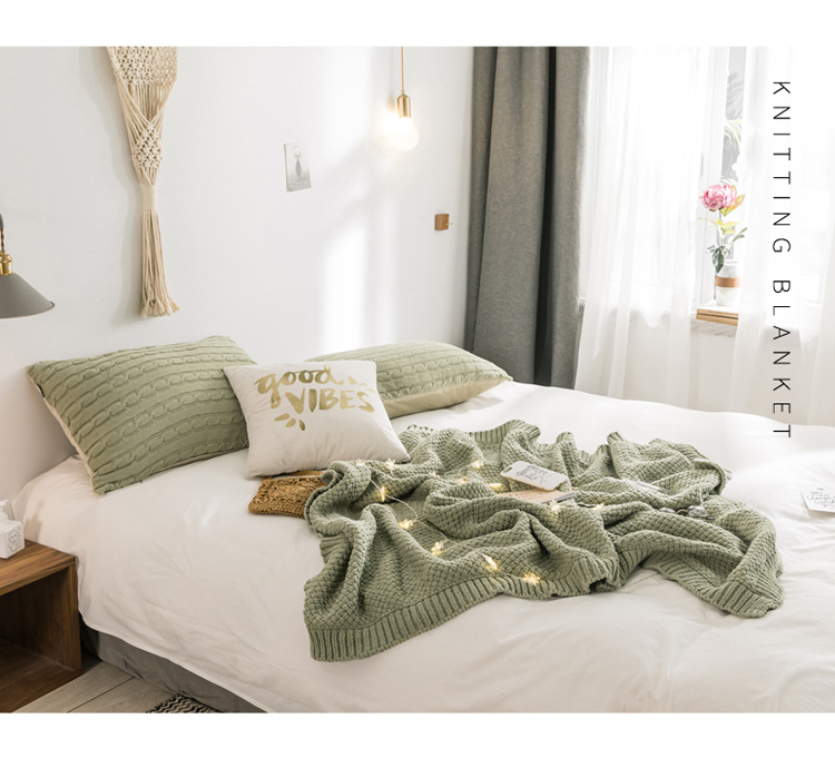 Đơn giản và hiện đại chăn đan chăn len chăn văn phòng ăn trưa nghỉ ngơi chăn khăn choàng chăn điều hòa nhiệt độ chăn sofa giải trí - Ném / Chăn chăn đại hàn