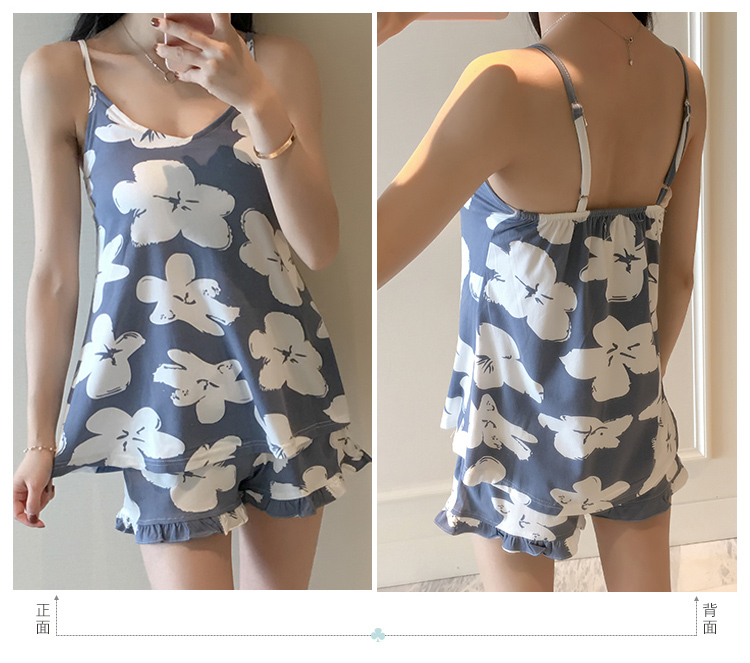 Mang theo của riêng bạn ngực pad áo ngực nightdress cô gái Hàn Quốc phiên bản của đồ ngủ cotton yếm trong sexy mùa hè nhà dịch vụ ăn mặc