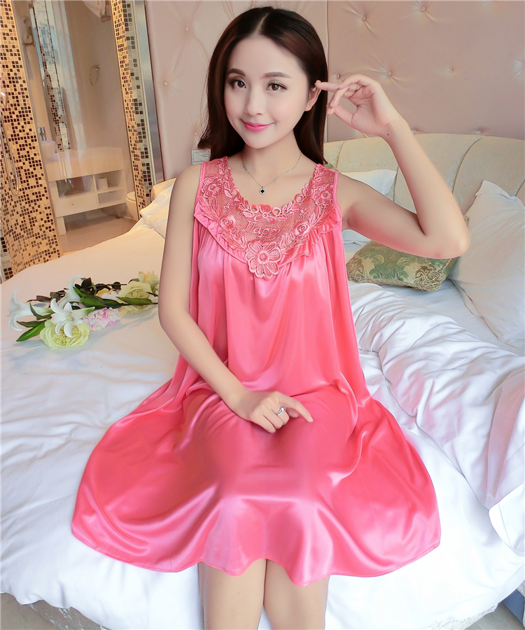 Mùa hè nightdress nữ phần mỏng băng lụa sling váy dài kích thước lớn £ 200 sexy cám dỗ Hàn Quốc đồ ngủ của phụ nữ dịch vụ nhà