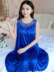 Đồ ngủ của phụ nữ mùa hè ngắn tay lỏng kích thước lớn băng lụa nightdress không tay chất béo M200 kg lụa sexy dây đai váy Đêm đầm