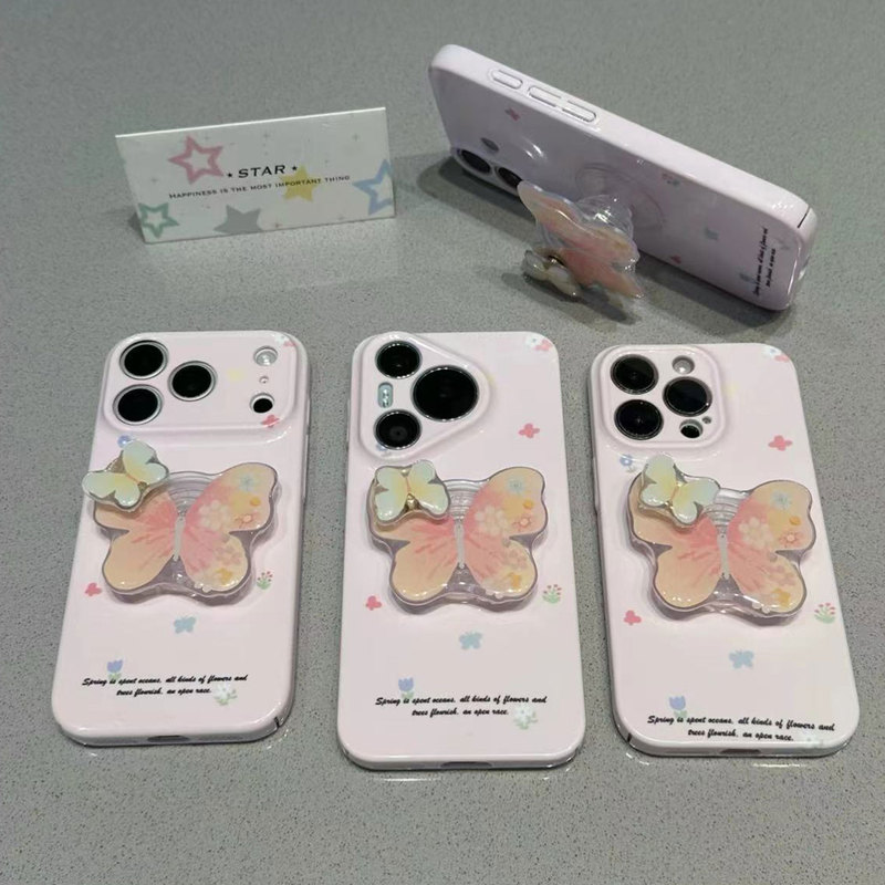 Elegant Pink Butterfly Phone Case Suitable for iPhone 17 Pro, Apple 16 Pro Max, Oneplus Ace6, Huawei P80, Mate 80, K90, Reno 14, Xiaomi 15, Realme X200S+, Note 15, Ova13