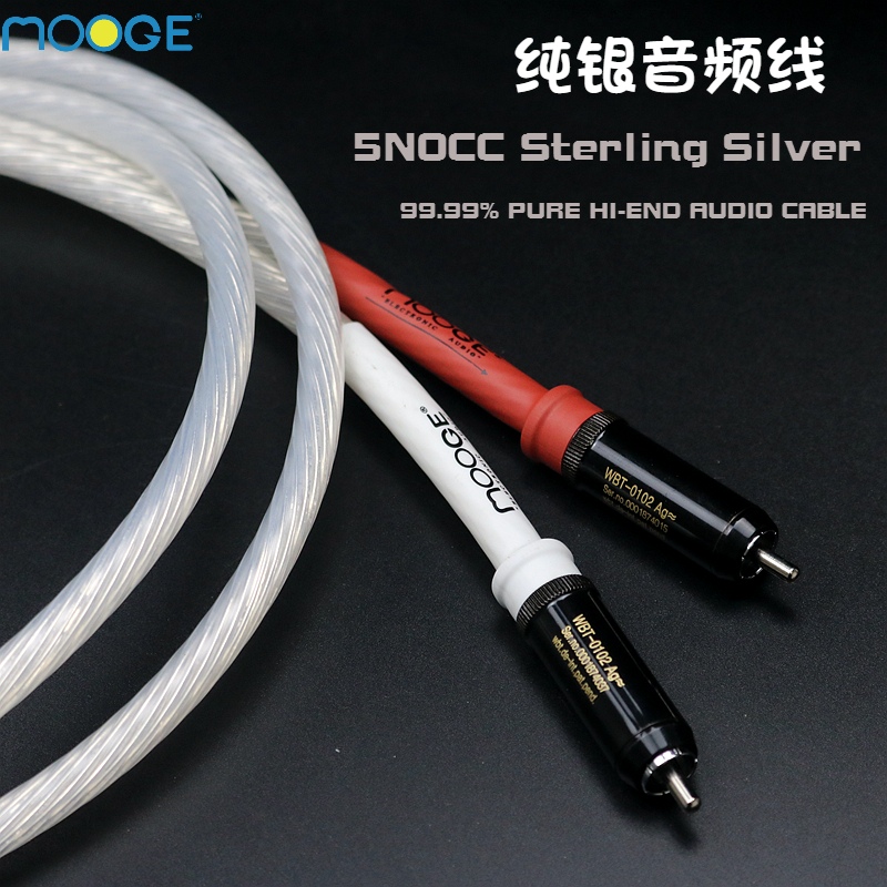 Dutch Pure Silver 5NOCC Fever Speaker CD Machine Audio Line HIFI Dual RCA Sound Liner Power Amplifier Signal Line