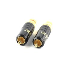  German pure copper gold-plated audio amplifier Lotus plug RCA audio seat plug signal line welding head