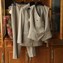 Bully President Fan High-end Custom Superior Sense Suit Jacket Waistcoat Horse Chia Pants Suit Three Sets Ladies Spring Autumn