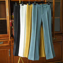 Put on a model with a high waist and a slim fit 100 hitch a slim horn pants child 2021 Spring new long pants