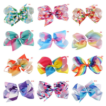 5 inch rainbow geometric children hairclip
