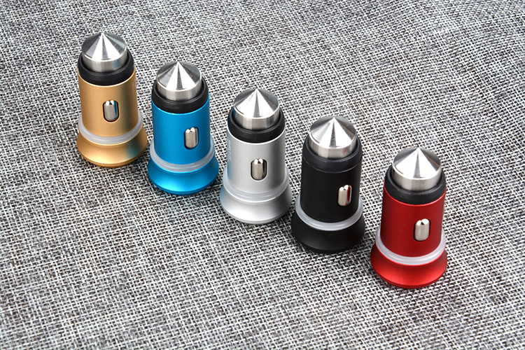 VPB Car Charger bật lửa một cho hai với kép USB điện thoại di động vòng kim loại phổ biến chỉ số thông minh 3.1a - Phụ kiện điện thoại trong ô tô chân giá đỡ điện thoại