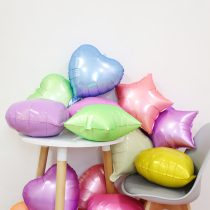 18 inch matte fluorescent color five-pointed star heart-shaped aluminum film balloon holiday decoration party arrangement love candy balloon