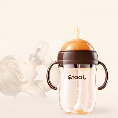 宝宝学饮杯鸭嘴杯婴儿儿童水杯6个月ppsu吸管杯喝奶瓶防呛小月龄