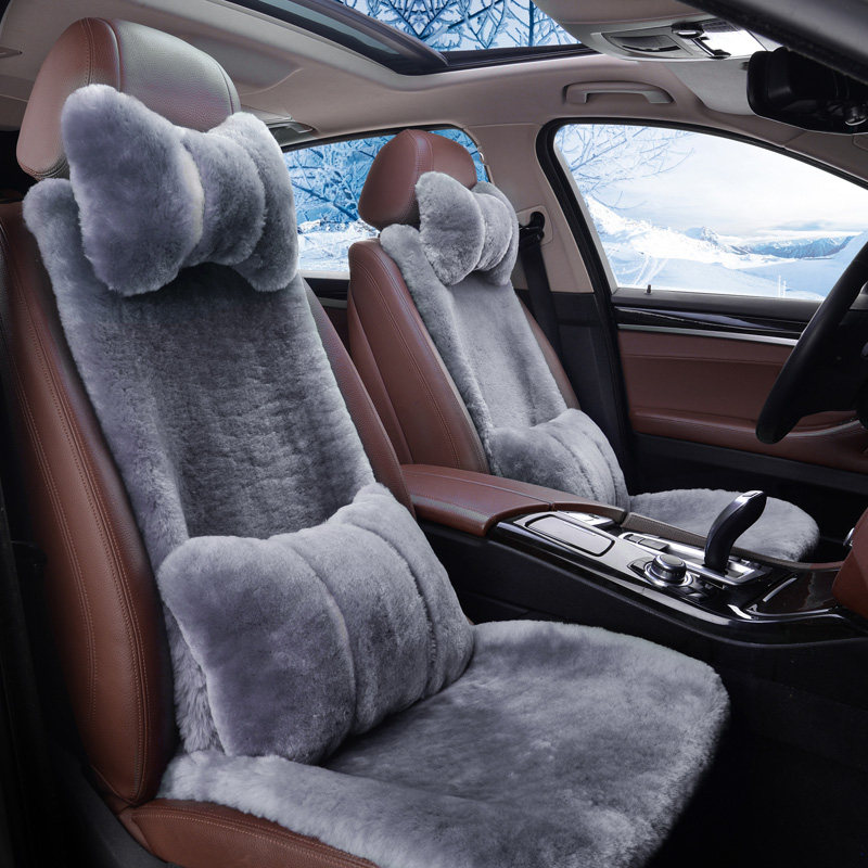 2021 new CAMRY ASIAN LION CROWN LAND RELEASE CAR SEAT CUSHION WINTER PURE WOOL SHORT PLUSH REAL HAIR CUSHION