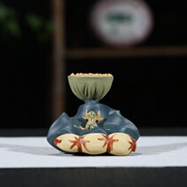Sand pot Yunhai Yixing Teapot Tea set decoration Tea pet ceramic crafts Purple sand showerhead lotus root cover holder play