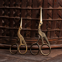 Chinese retro household small scissors tea ceremony zero with handmade scissors Stainless steel tea bag packaging thread scissors