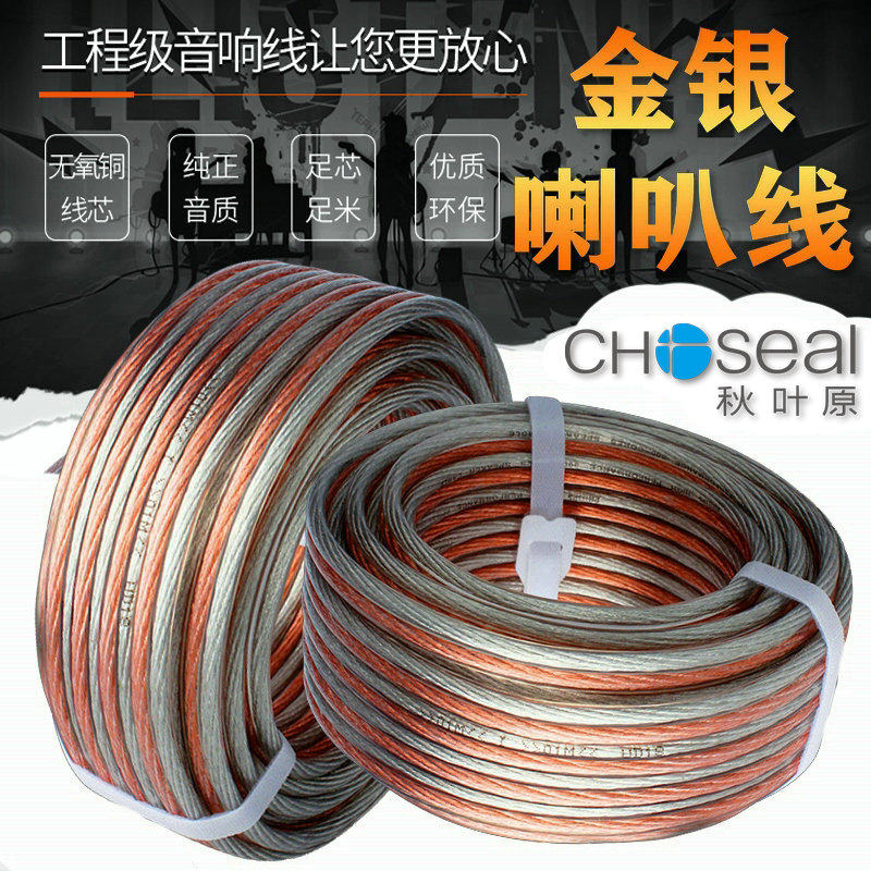 Akihabara audio cable pure copper professional speaker wire fever grade audio cable home decoration gold and silver speaker wire