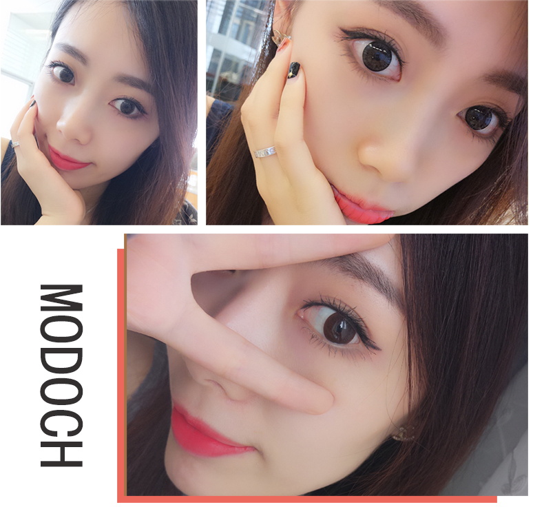 2 mảnh Vẻ đẹp nâu tự nhiên 瞳 女 Hỗn hợp máu đỏ với đường kính nhỏ ném kính áp tròng cho tôi kính áp tròng - Kính đeo mắt kính kính cận đổi màu