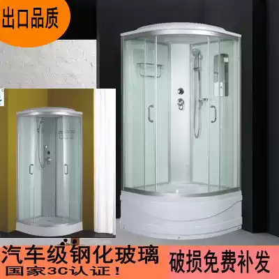 Simple shower room overall bathroom with base bathtub steam room partition glass room bath room with film 022
