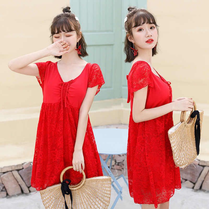 Áo tắm Xiêm nữ nóng bỏng cộng với phân bón để tăng độ giảm béo bảo thủ che chở chị béo mẹ áo tắm XL đồ bơi nữ liền thân dài tay quần dài