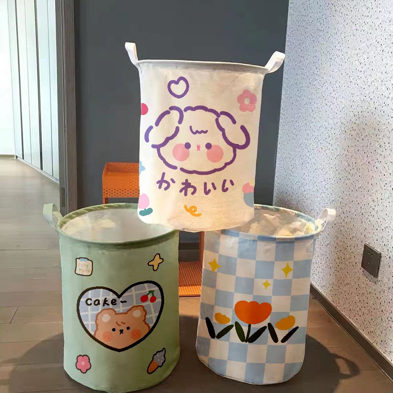 (Chaoly Recommended) Dirty Laundry Containing Basket Net Red Dolls Doll Containing Bucket Bathroom FOLDING Laundry basket