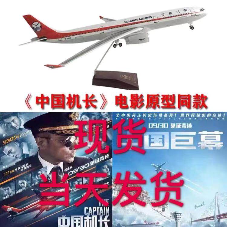 47 cm Airbus A319 with lights and wheels 3U8633 Chinese captain prototype B-6419 aircraft model