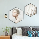Шестиугольная спальня декоративная живопись кровати живопись скандинавской гостиной фон стена висящая живопись красавица -шляпа Магазин одежды на стенах картина