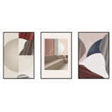 Северная гостиная декоративная живопись Современная минималистская атмосферная диван Фоновая стена висящая картина легкая роскошная космическая геометрическая тройная роспись