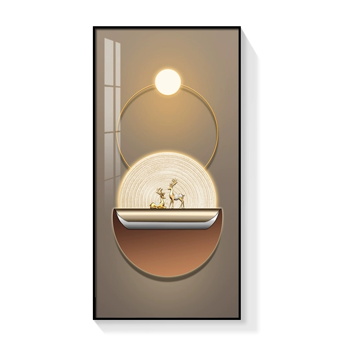 Hyundai Simple Decorative Decorative Painting Вертикальная версия входного коридора, проходная живопись, атмосфера северной легкой роскошной оленей абстрактной роскошной олень