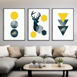 Северная гостиная декоративная живопись современная минималистская лось тройная живопись Легкая роскошная висящая живопись диван фоновая картина стены абстрактная роспись