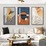 Северная гостиная декоративная живопись Современная минималистская атмосферная диван Фоновая стена висящая картина легкая роскошная космическая геометрическая тройная роспись