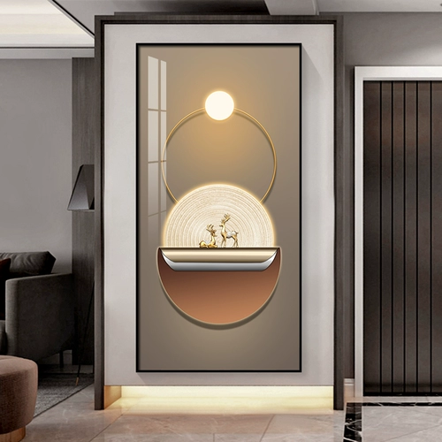 Hyundai Simple Decorative Decorative Painting Вертикальная версия входного коридора, проходная живопись, атмосфера северной легкой роскошной оленей абстрактной роскошной олень