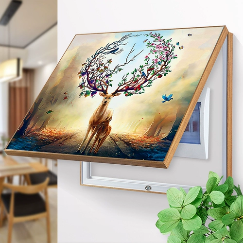 Мощный счетчик коробка декоративная распределительная картина Бесплатная удара по висящей живописи современная гостиная слабая электрическая коробка Электрическая ворота общего переключателя для покрытия картины