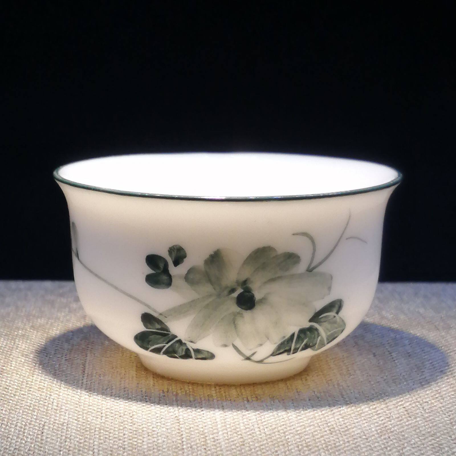 Chaoshan tea culture Underglaze color hand-painted teacup Thin tire cup Hand-painted cup in the 1980s and 1990s