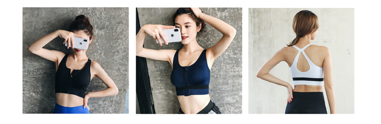 Mới phía trước dây kéo thể thao đồ lót nữ chống sốc chạy tập hợp vest kiểu phong cách sinh viên chuyên nghiệp bra bra bra ao tap yoga