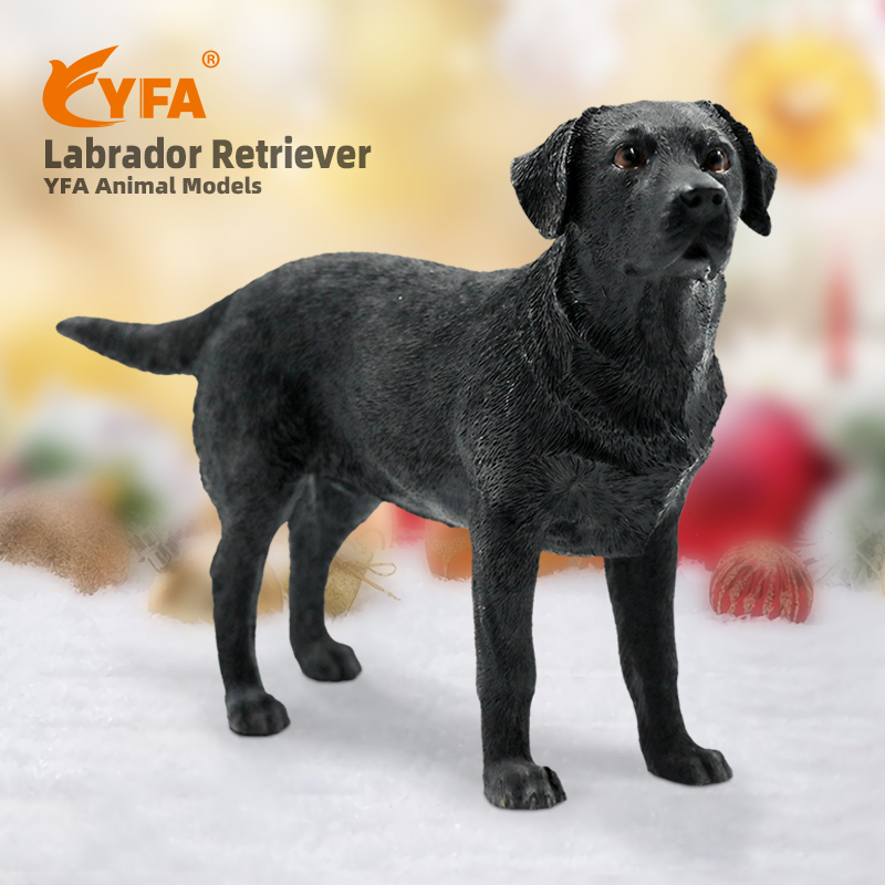 Jijiamei Yfa Factory Direct Sales Black Labrador Dog Simulation Model Figurine Car Decoration Crafts