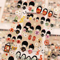 Korea sonia stickers Japanese Kimono Girl heart hand account material children decoration cartoon character stickers