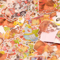 Cute animal sticker cat dog Panda Pig hand account material Japanese girl heart children cartoon decoration sticker
