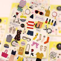 Korea sonia stickers clothes shorts socks skirt socks bag sun glasses hand account small cute waterproof stickers