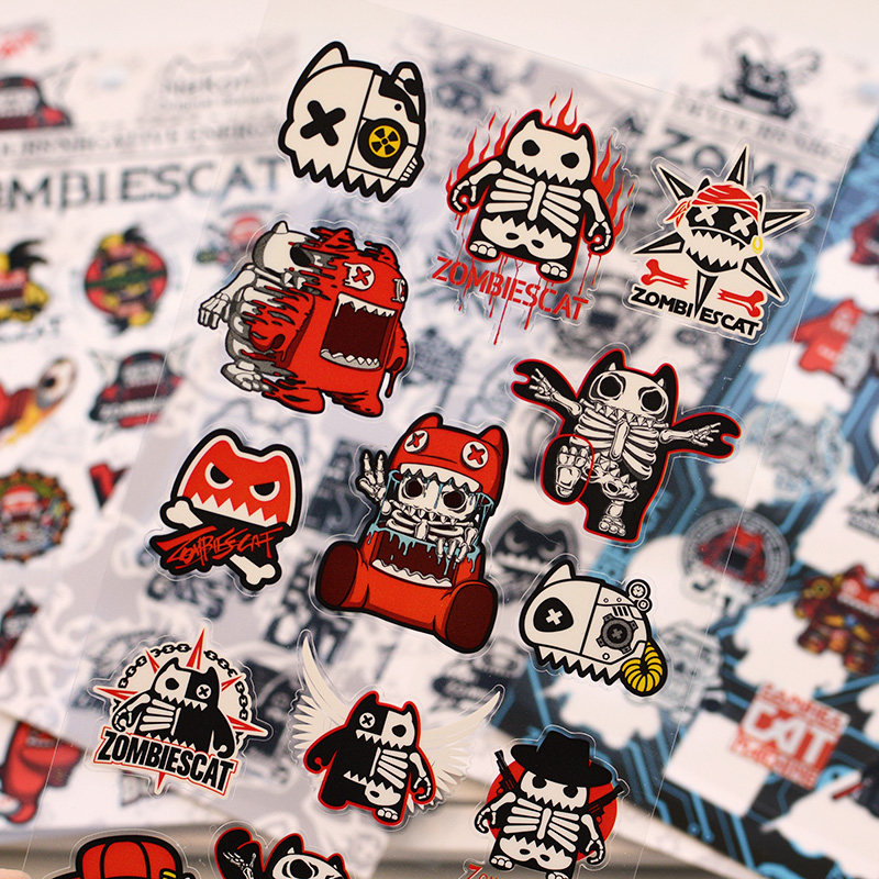 Cartonman objects decoration stickers mobile phone notebook Halloween pvc waterproof mug with no marks and no marks