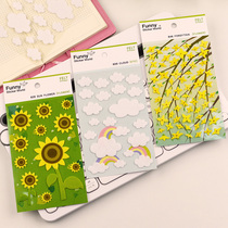 Korea funny sticker flower White Cloud Sunflower Children 3D three-dimensional toy decoration material stickers
