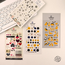 sonia smiley face smile expression love snowflake dinosaur hand account photo album Mobile Phone children ins Wind decoration small stickers