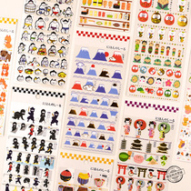 Japanese element sticker Fuji sushi sumo kimono kimono buiki lucky cat hand account small cute stickers