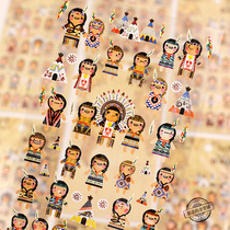 Korean funny sticker Indian hand account photo album material cute cartoon character decoration sticker