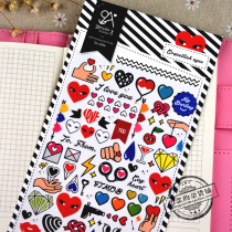 Korea sonia stickers heart LOVE I LOVE YOU hand account waterproof Cup slogan small cute stickers
