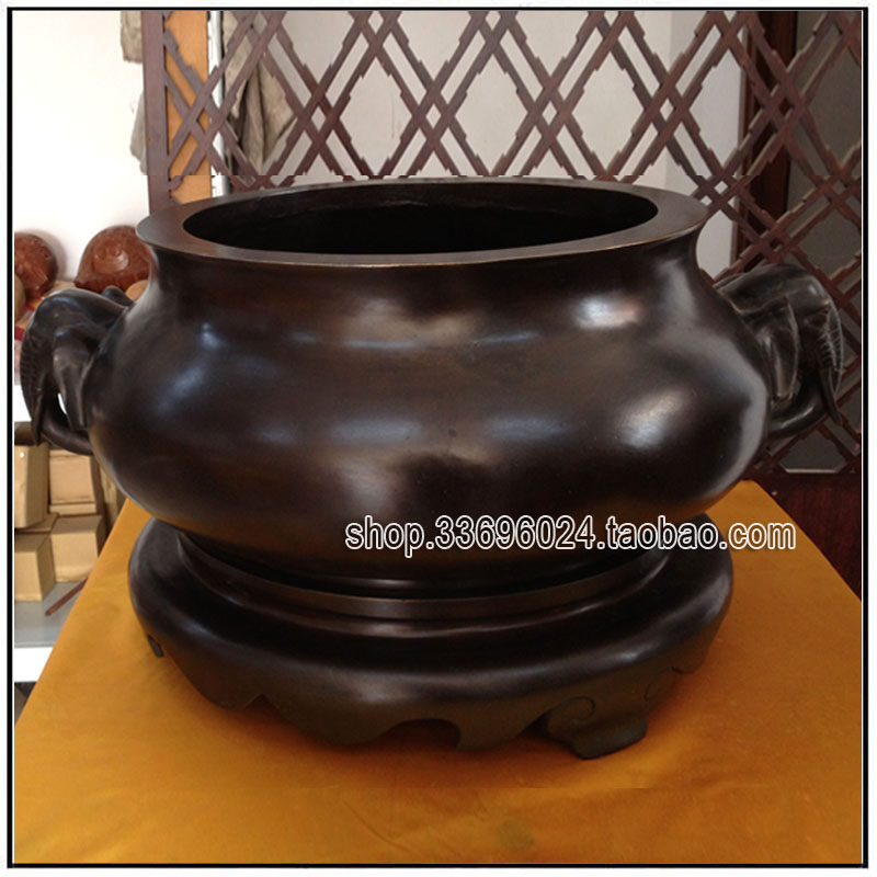 Poly Foloft Taiwan Fine Bronze Ware Incense Burner * Large Number 15 5 Inch Elephant Ear Bronze Imitation Ancient Incense Stove