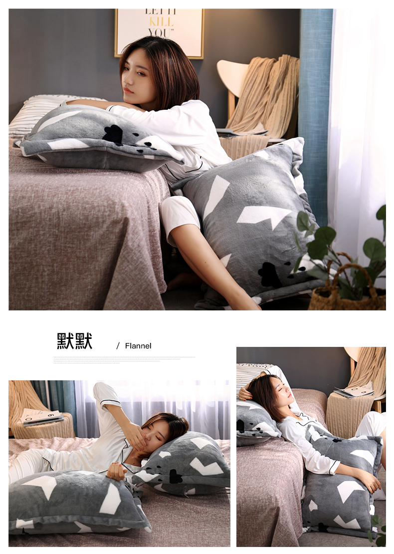 Một cặp váy] flannel gối gối bìa mùa đông ấm áp luật nhung dày Levin nhung san hô gối bìa vận chuyển - Gối trường hợp gối nằm cho bé