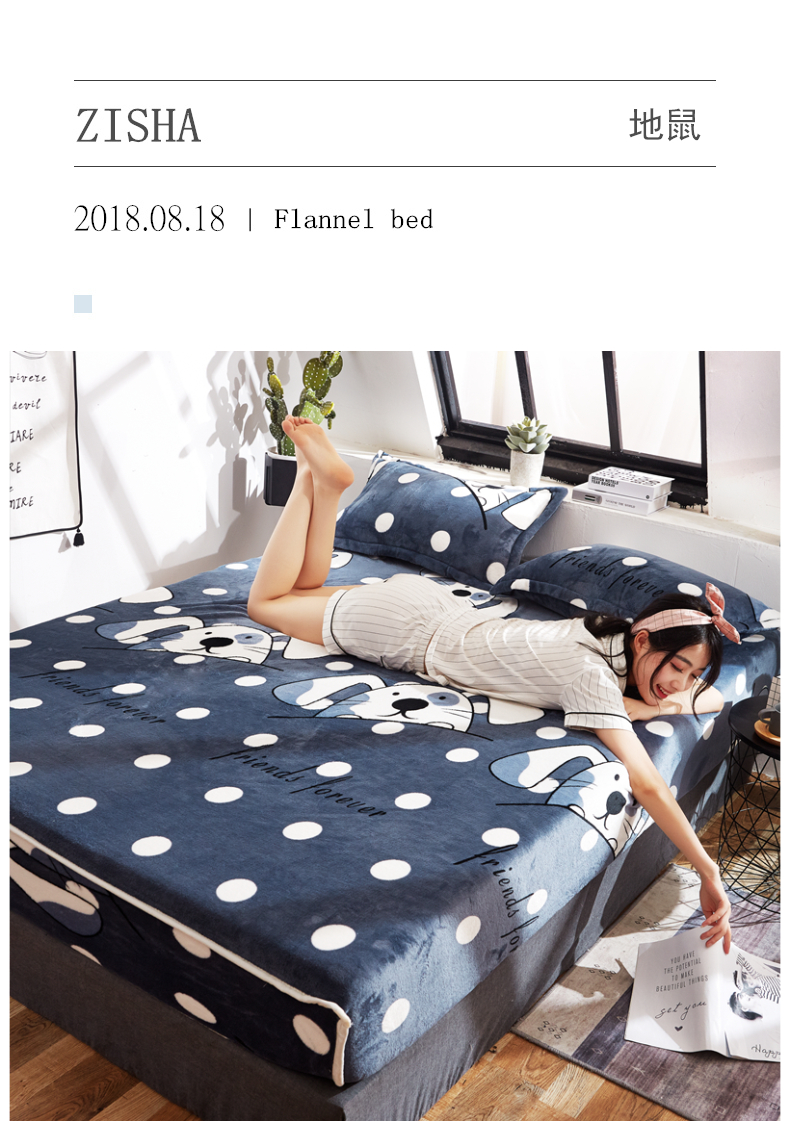 Giường nhung dày Fale đơn mảnh mặt bích mùa đông san hô nhung ấm giường trải giường Simmons nệm bọc Mua ga phủ giường