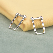 Pure silver S925 horseshoe buckle fashion minimalist elegant and elegant and elegant and elegant and delicate and airy