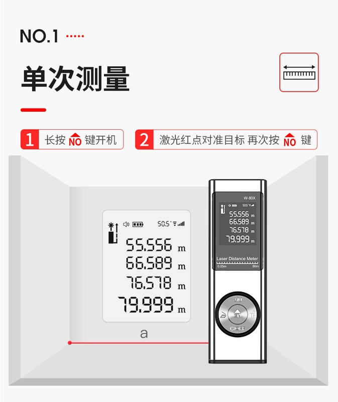 Công cụ tìm phạm vi laser, dụng cụ đo hồng ngoại, thước điện tử, dụng cụ đo phòng đo đa chức năng mini cầm tay có độ chính xác cao