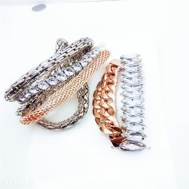 B01-3 Yuhan Trang sức Inlay Set Vòng đeo tay đơn giản Nữ - Vòng đeo tay Cuff vòng tay pandora