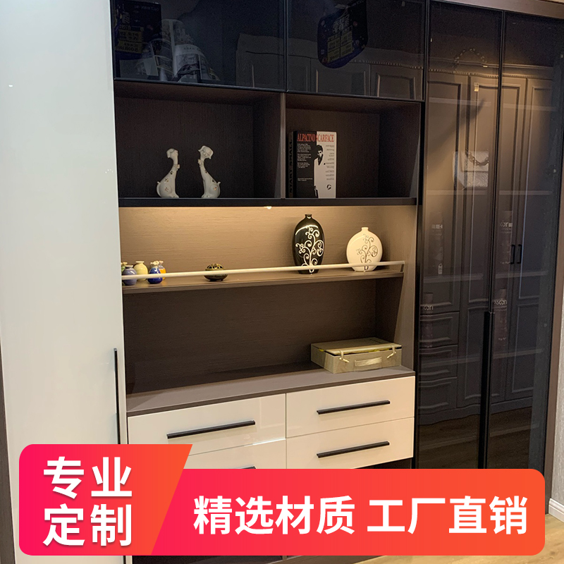 Modern light luxury minimalist door panel Korean imported LG high-end pet marble high-light skin sense cabinet wardrobe tatami