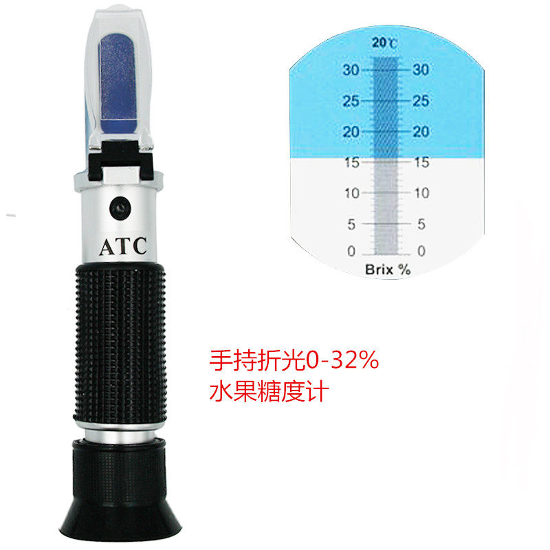 Fruit Sugar Meter 0-32% Handheld Sugar Measuring Instrument Detecting Sugar Sweetness Meter Sugar Measuring Refractometer