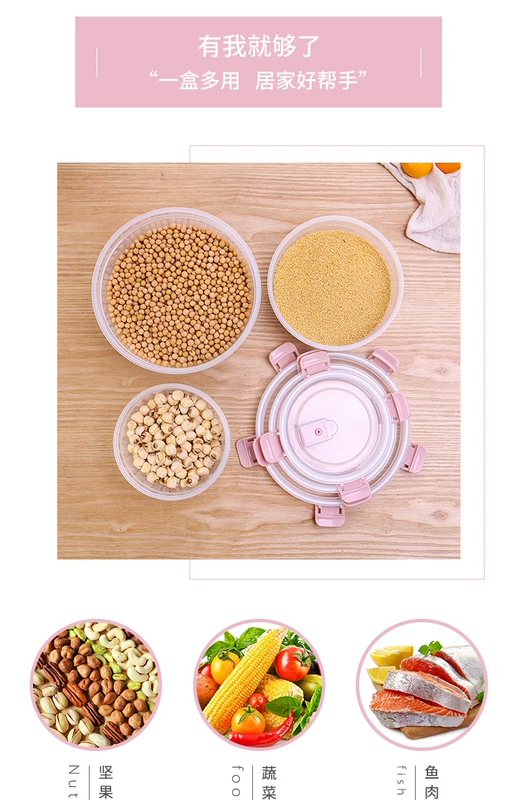 Lò vi sóng đa chức năng sưởi ấm hộp ăn trưa tủ lạnh lưu trữ hộp tròn nhựa kín hộp đặt thực phẩm cấp mì ăn liền - Hộp cơm điện sưởi ấm